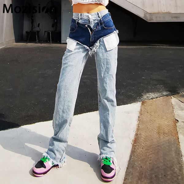 mozision patchwork tassel straight jeans women high waist shorts trousers ladies 2021 spring new vintage loose denim pants lady y1214, Blue
mozision patchwork tassel straight jeans women high waist shorts trousers ladies 2021 spring new vintage loose denim pants lady y1214, Blue