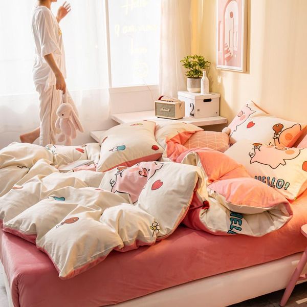 crystal velvet ab cotton 4pcs bed set duvet cover flat fitted bed sheet pillowcases cartoon happy pig fruit home thicken soft
crystal velvet ab cotton 4pcs bed set duvet cover flat fitted bed sheet pillowcases cartoon happy pig fruit home thicken soft