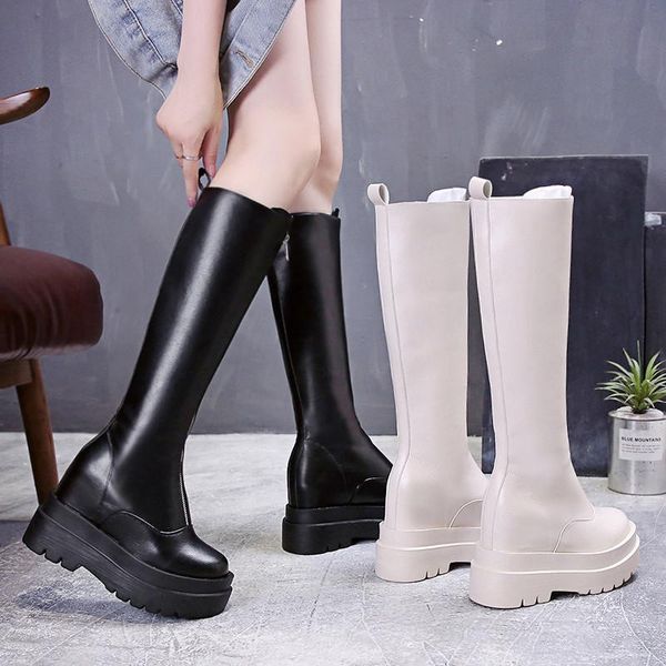 2020 new fashion women internal increase pu leather boots autumn winter knee high boots ladies thick sole platform botas mujer, Black
2020 new fashion women internal increase pu leather boots autumn winter knee high boots ladies thick sole platform botas mujer, Black