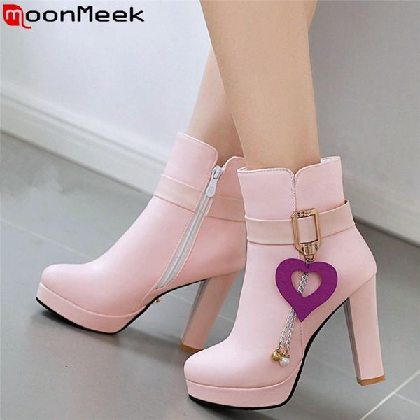 moonmeek plus size 34-43 ankle boots for women round toe platform boots 10.5cm high heels autumn winter women shoes party, Black
moonmeek plus size 34-43 ankle boots for women round toe platform boots 10.5cm high heels autumn winter women shoes party, Black