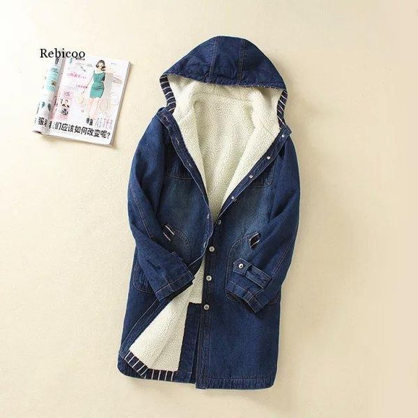new winter denim jacket women outwear fashion long sleeve loose fur female coat casual hooded jackets women jeans coats, Black;brown
new winter denim jacket women outwear fashion long sleeve loose fur female coat casual hooded jackets women jeans coats, Black;brown