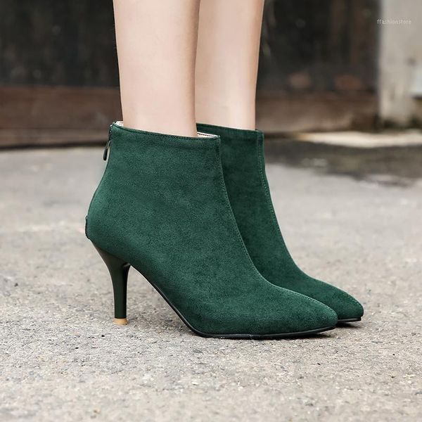 boots ankle for women fashion high heel large size 45 46 pointed toe flock classic green black short shoes woman1
boots ankle for women fashion high heel large size 45 46 pointed toe flock classic green black short shoes woman1
