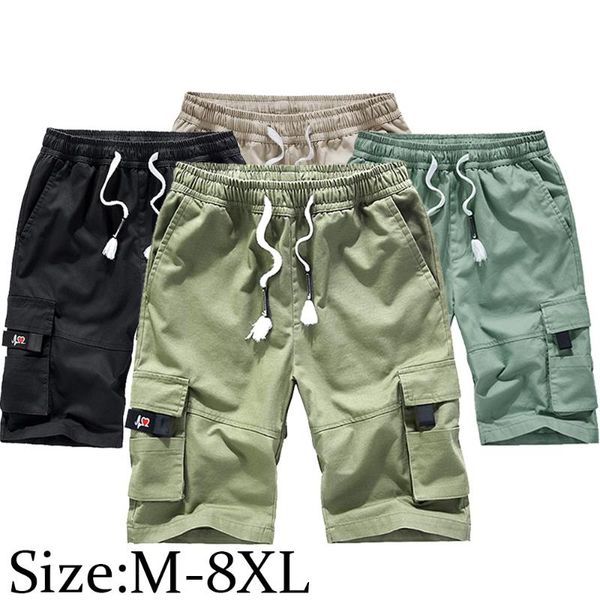 men's shorts men casual pants knee length summer cargo trousers drawstring male work plus size drop, White;black
men's shorts men casual pants knee length summer cargo trousers drawstring male work plus size drop, White;black