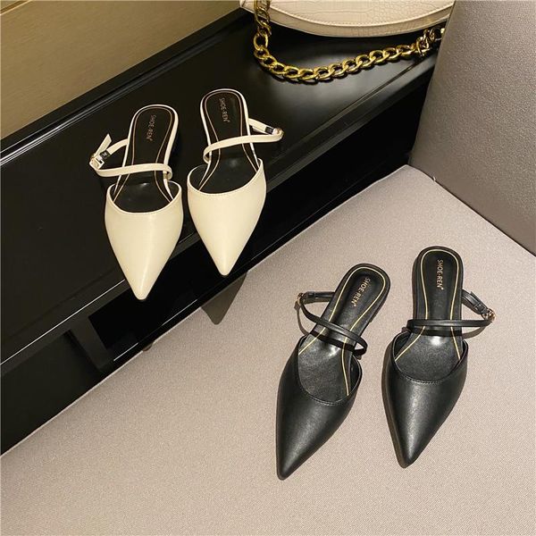 flat shoes 2021 new fashion mules for women pointed toe slip on beach sandals baotou half slipper summer sandals women's shoes, Black 
flat shoes 2021 new fashion mules for women pointed toe slip on beach sandals baotou half slipper summer sandals women's shoes, Black