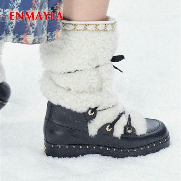 boots enmayla 2021 genuine leather womens winter fashion lace-up round toe snow square heel platform warm women shoes1, Black
boots enmayla 2021 genuine leather womens winter fashion lace-up round toe snow square heel platform warm women shoes1, Black