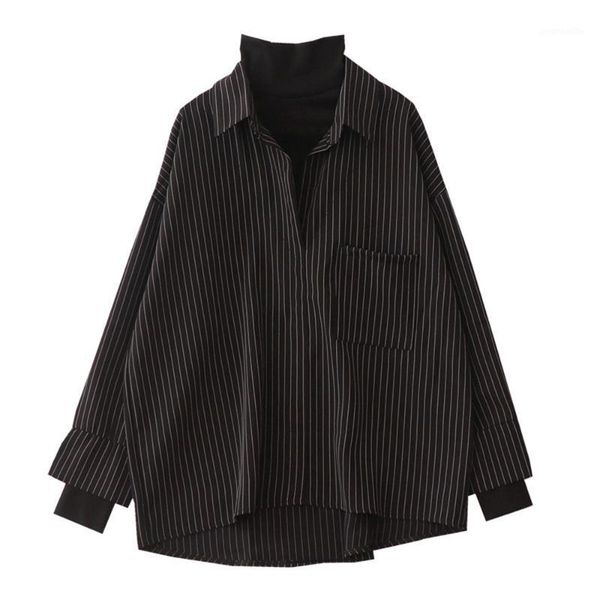 2020 fake two piece striped shirt women turtleneck blouse fall winter korean chic long sleeve gothic black white office shirts1
2020 fake two piece striped shirt women turtleneck blouse fall winter korean chic long sleeve gothic black white office shirts1