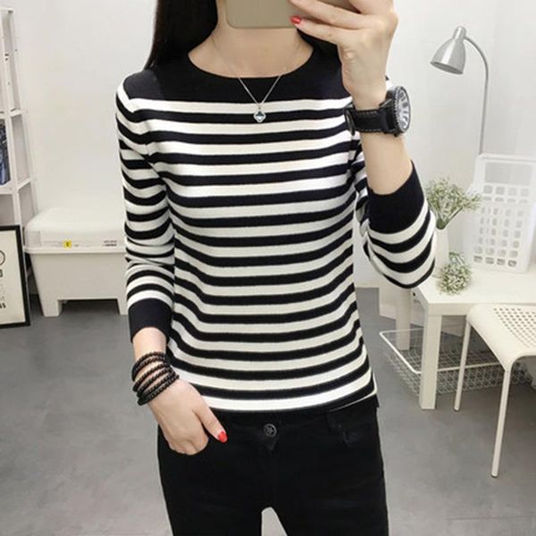 women's sweaters knitwear spring and autumn 2021 korean version loose pullover sweater bottoming shirt striped long-sleeved, White;black
women's sweaters knitwear spring and autumn 2021 korean version loose pullover sweater bottoming shirt striped long-sleeved, White;black
