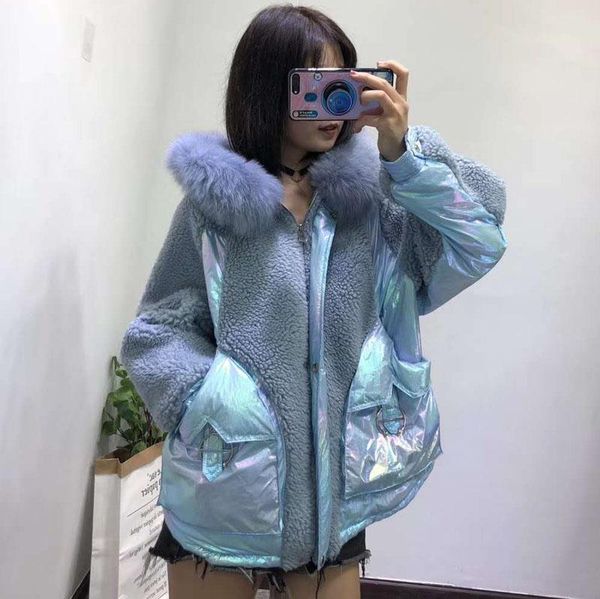 white duck down jacket winter coat women fashion natural real sheep overcoat hooded with geniune fur parka kg-6, Black
white duck down jacket winter coat women fashion natural real sheep overcoat hooded with geniune fur parka kg-6, Black