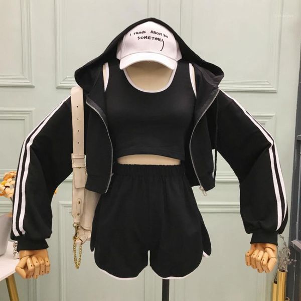 2020 new summer fashion casual zipper solid long sleeve lace up hooded short sweatshirts slim three pieces suit women 5b3611, White
2020 new summer fashion casual zipper solid long sleeve lace up hooded short sweatshirts slim three pieces suit women 5b3611, White