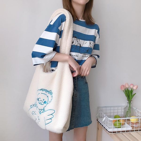 women lamb like fabric shoulder bag simple fluffy fur tote handbags large capacity soft shopping bags cute school bag for girls
women lamb like fabric shoulder bag simple fluffy fur tote handbags large capacity soft shopping bags cute school bag for girls