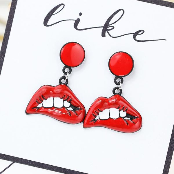 hip hop face women cute red acrylic tooth mouth red lips earrings geometry studs night club earrings for women, Silver
hip hop face women cute red acrylic tooth mouth red lips earrings geometry studs night club earrings for women, Silver