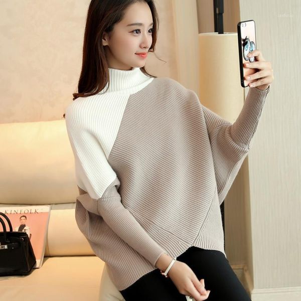 women's sweaters wholesale- 2021 autumn winter women turtleneck sweater batwing sleeve pullover thickening loose fashion q18251, White;black
women's sweaters wholesale- 2021 autumn winter women turtleneck sweater batwing sleeve pullover thickening loose fashion q18251, White;black