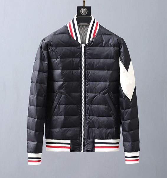 french brand autumn winter men slim warm lightweight stand-up collar coat plaid stripe matching color down jacket, Black
french brand autumn winter men slim warm lightweight stand-up collar coat plaid stripe matching color down jacket, Black