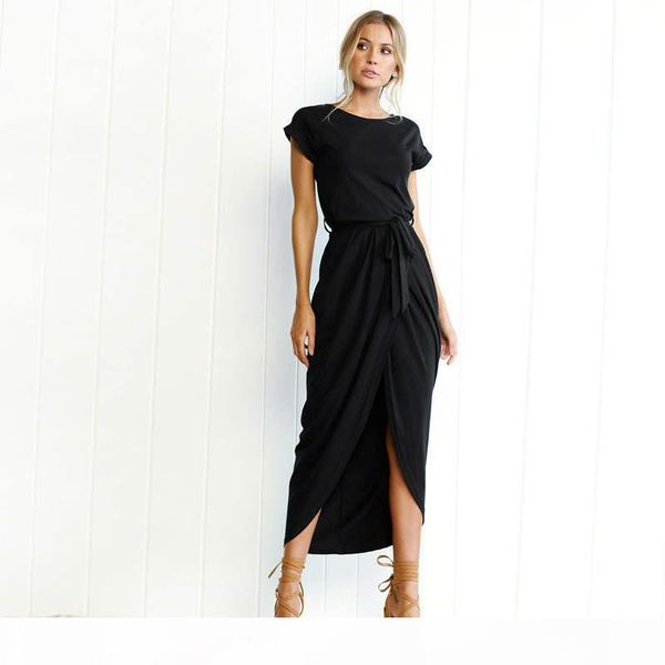 crew neck waist tie dress solid color short sleeve front split dresses bodychone midi dresse summer women clothes will and sandy new, Black;gray
crew neck waist tie dress solid color short sleeve front split dresses bodychone midi dresse summer women clothes will and sandy new, Black;gray
