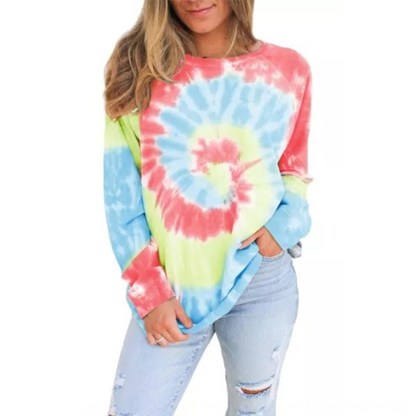 women's wear gradient color long sleeve tie dye printed loose round sweater neck sweater for women eag4y, Black
women's wear gradient color long sleeve tie dye printed loose round sweater neck sweater for women eag4y, Black