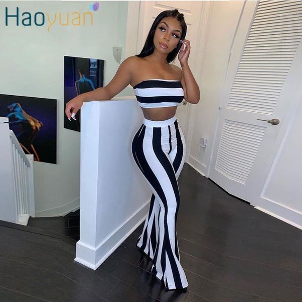 haoyuan women two piece outfits club festival clothing striped crop and flare pants birthday matching suit 2 piece set1, White
haoyuan women two piece outfits club festival clothing striped crop and flare pants birthday matching suit 2 piece set1, White
