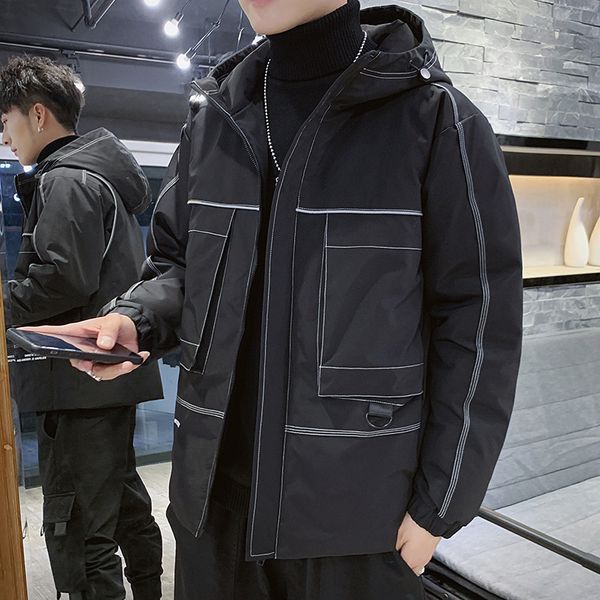 2020 new men's winter korean fashion inschao brand thickened tooling down cotton padded jacket, Black
2020 new men's winter korean fashion inschao brand thickened tooling down cotton padded jacket, Black