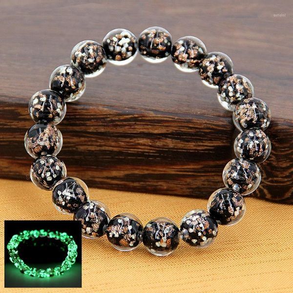 2020 new women's luminous bracelet shining in the night glazed beads 8mm10mm dazzle color cool charm fashion bracelet send girl1, Black
2020 new women's luminous bracelet shining in the night glazed beads 8mm10mm dazzle color cool charm fashion bracelet send girl1, Black