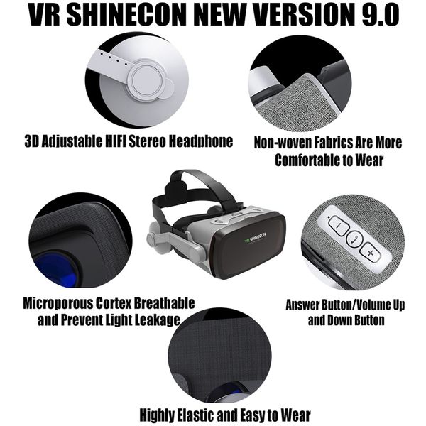 vr shinecon casque viar d glasses virtual reality headset helmet goggle lenses for smart phone smartphone video game binoculars
vr shinecon casque viar d glasses virtual reality headset helmet goggle lenses for smart phone smartphone video game binoculars