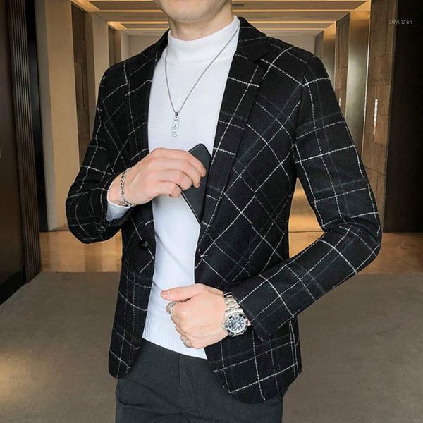 2020 men blazers slim fit korean version plaid suit jacket casual wedding business blazer masculino streetwear social jacket1, White;black
2020 men blazers slim fit korean version plaid suit jacket casual wedding business blazer masculino streetwear social jacket1, White;black