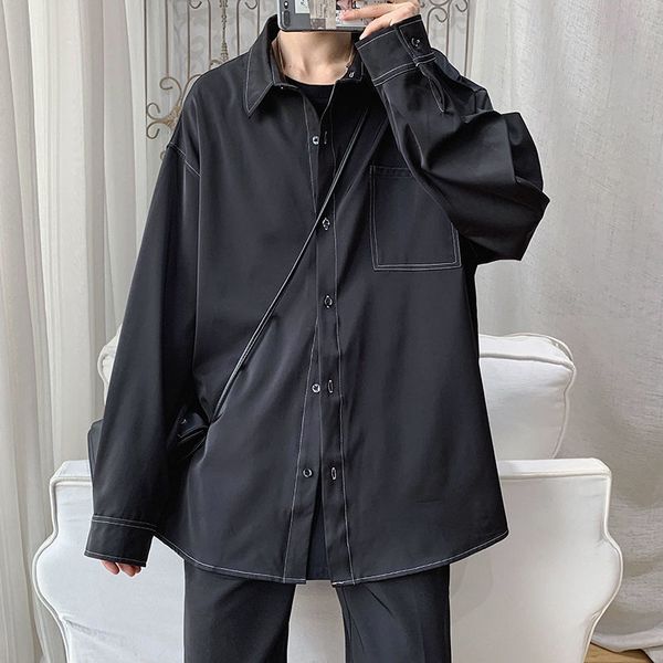 korean dress shirt men's fashion society men shirt solid color business casual shirts mens streetwear loose long sleeve shirt, White;black
korean dress shirt men's fashion society men shirt solid color business casual shirts mens streetwear loose long sleeve shirt, White;black
