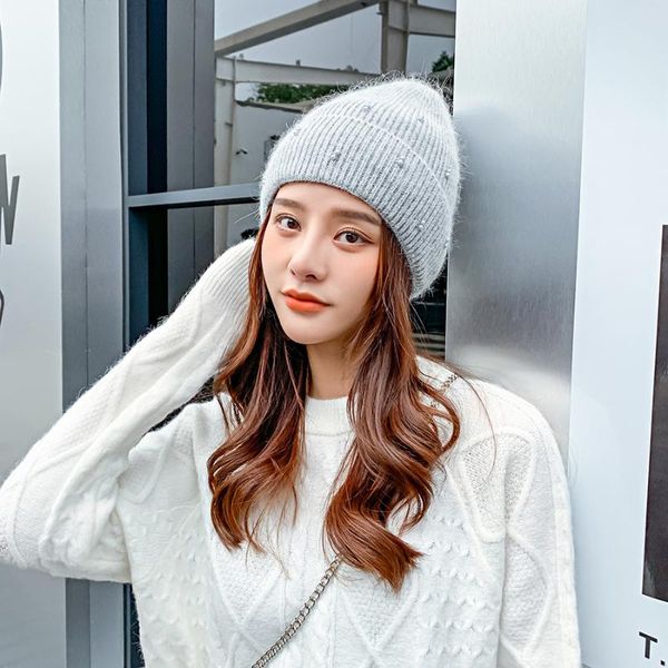 beanie/skull caps 2021 women's hat knitted wool solid color warm beanie pearls designer bonnets thickened windproof winter cap s, Blue;gray
beanie/skull caps 2021 women's hat knitted wool solid color warm beanie pearls designer bonnets thickened windproof winter cap s, Blue;gray