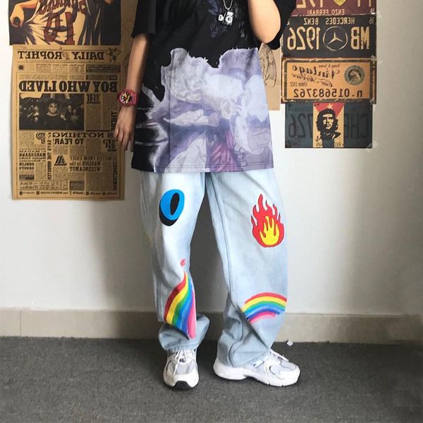men's jeans wholesale 2021 fashion street hip hop denim rainbow korean style loose casual oversize straight leg harem pants, Blue
men's jeans wholesale 2021 fashion street hip hop denim rainbow korean style loose casual oversize straight leg harem pants, Blue