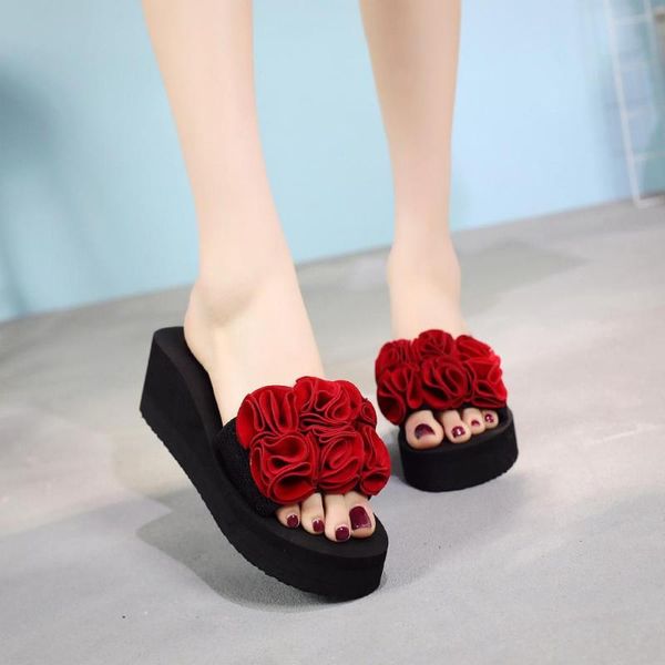 slippers shoes for girls women summer platform flower on a wedge pantofle low shale female beach slides lady soft flat 2021, Black
slippers shoes for girls women summer platform flower on a wedge pantofle low shale female beach slides lady soft flat 2021, Black
