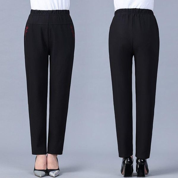 women's pants & capris large size casual embroidery women 2022 long loose tall waist womens spring/autumn trousers female, Black;white
women's pants & capris large size casual embroidery women 2022 long loose tall waist womens spring/autumn trousers female, Black;white