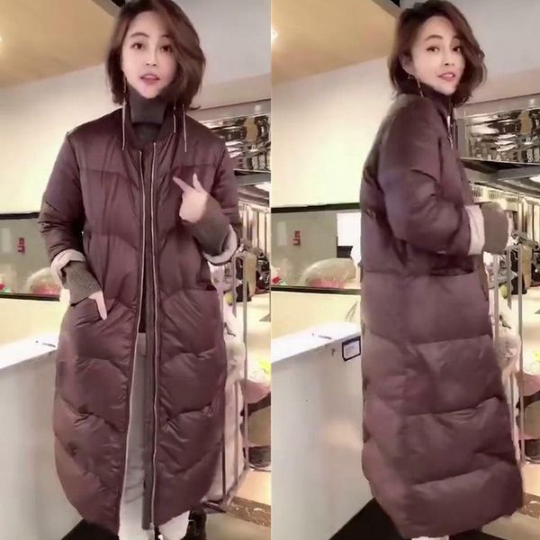 2021 new winter white duck loose long parka coat women's warmth ladies down jacket, Black
2021 new winter white duck loose long parka coat women's warmth ladies down jacket, Black