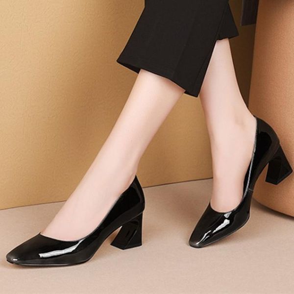fashion women square toe party prom pumps genuine leather vintage shoes square heeled new brand shoes woman, Black
fashion women square toe party prom pumps genuine leather vintage shoes square heeled new brand shoes woman, Black