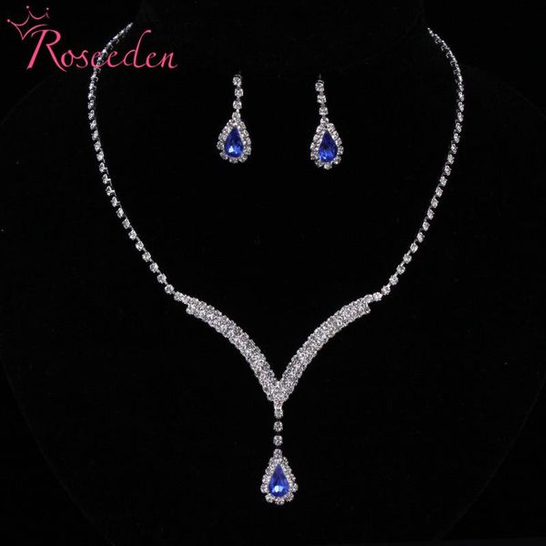 Wedding jewelry royal blue clear rhinestone silver Color necklace set teardrop necklace earring jewelry sets for women RE849
Wedding jewelry royal blue clear rhinestone silver Color necklace set teardrop necklace earring jewelry sets for women RE849