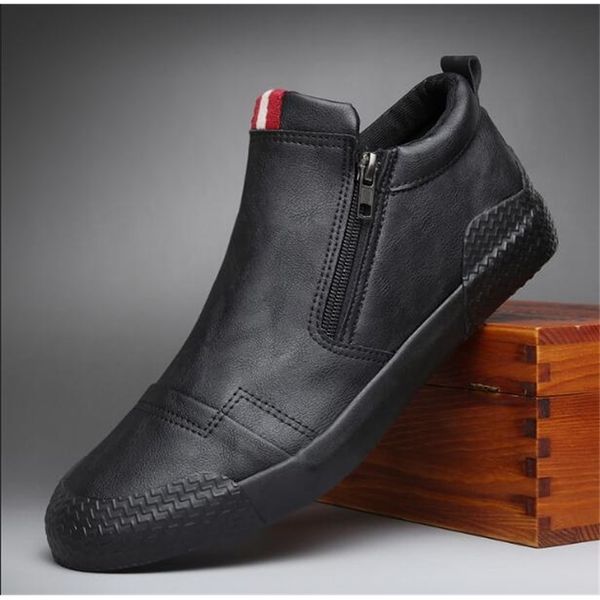 spring autumn new fashion cool men slip-on zipper leather casual shoes men trend shoes loafers 201019, Black
spring autumn new fashion cool men slip-on zipper leather casual shoes men trend shoes loafers 201019, Black