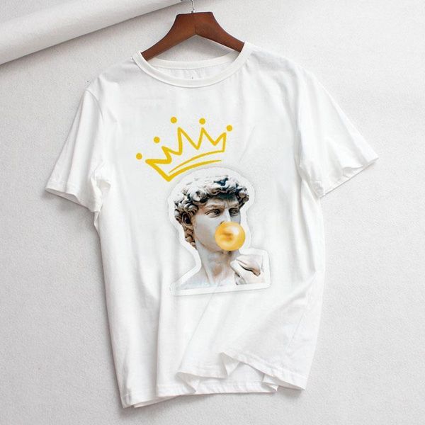 spoof david michelangelo with crown fashion women's tshirt harajuku new summer tee casual short-sleeved oversized t shirt female, White
spoof david michelangelo with crown fashion women's tshirt harajuku new summer tee casual short-sleeved oversized t shirt female, White