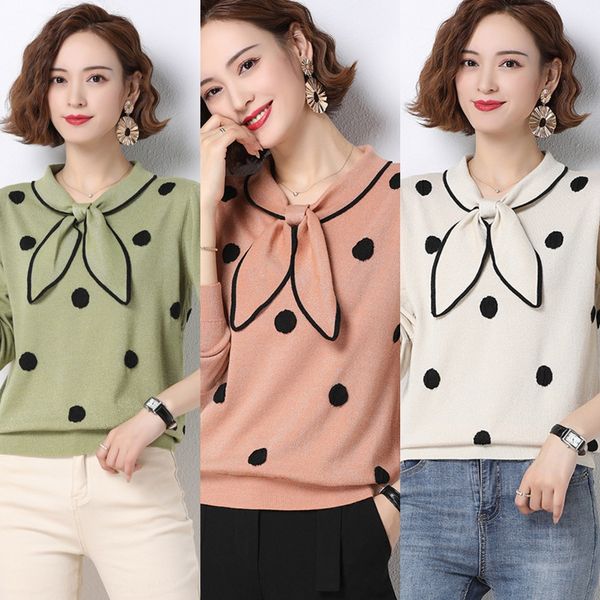 new round dot loose women's dress in autumn and winter 2020 korean version sweet long sleeve knitted candy candy sweater color wave poi, White;black
new round dot loose women's dress in autumn and winter 2020 korean version sweet long sleeve knitted candy candy sweater color wave poi, White;black
