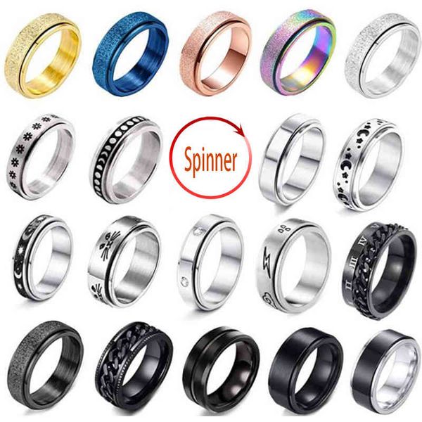 anxiety ring fidget spinner rings for men women rotate y spinning anti stress accessories stainless steel rings jewelry, Silver
anxiety ring fidget spinner rings for men women rotate y spinning anti stress accessories stainless steel rings jewelry, Silver