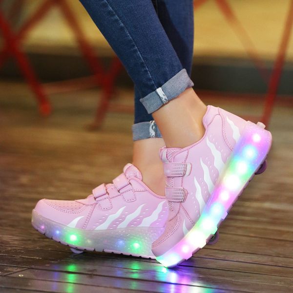 double for size shoes 28-43 children lighted wheels skate luminous with roller kids boys girls led sneakers large, Black;red
double for size shoes 28-43 children lighted wheels skate luminous with roller kids boys girls led sneakers large, Black;red