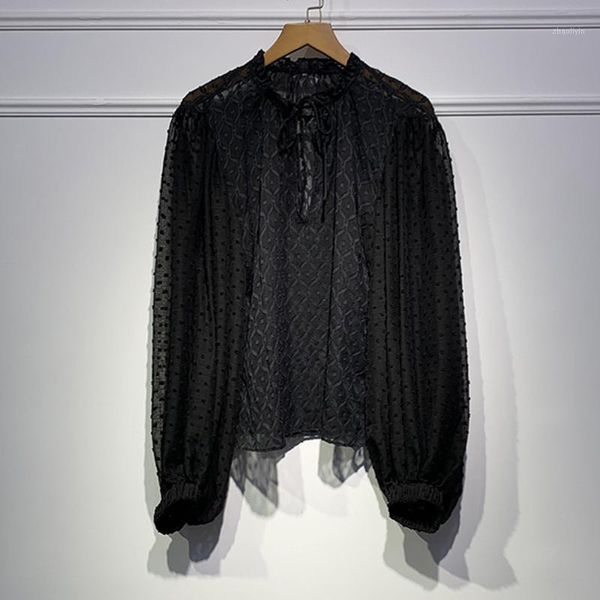 see-through lace women shirt early autumn new puff sleeve lace-up v-neck lady blouse1, White
see-through lace women shirt early autumn new puff sleeve lace-up v-neck lady blouse1, White