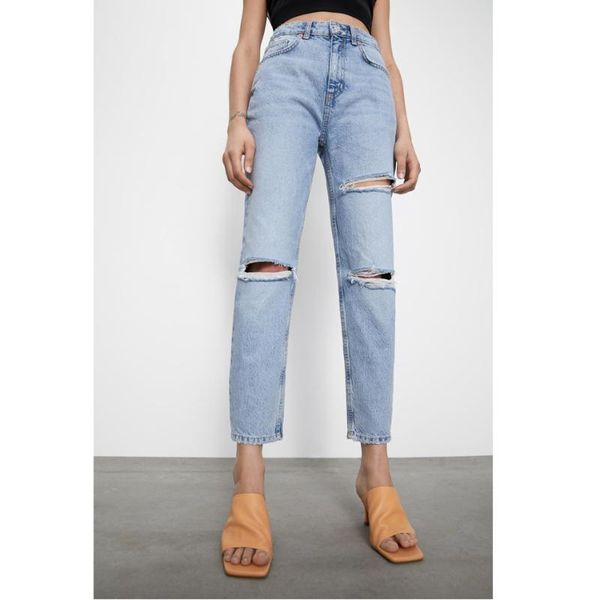 women's jeans autumn spring women ripped mom faded high-waist light blue straight casual trousers
women's jeans autumn spring women ripped mom faded high-waist light blue straight casual trousers
