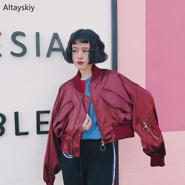 women's jackets women stand collar loose zipper solid simple all-match korean style bf ulzzang jacket womens daily trendy harajuku coat, Black;brown
women's jackets women stand collar loose zipper solid simple all-match korean style bf ulzzang jacket womens daily trendy harajuku coat, Black;brown