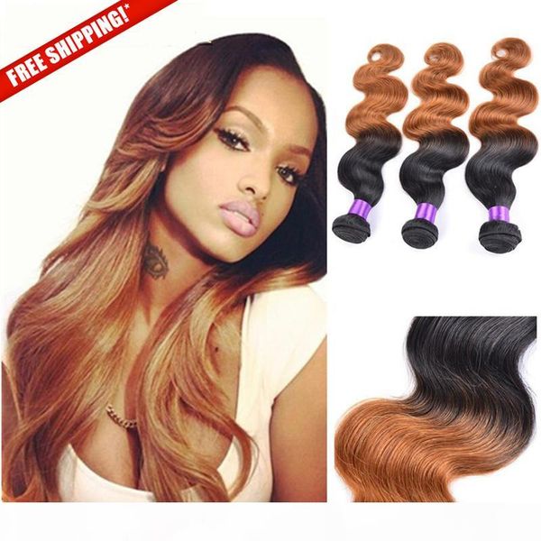 unprocessed human hair body wave weaves 1b 30 brown honey blonde ombre peruvian human hair bundles, Black;brown 
unprocessed human hair body wave weaves 1b 30 brown honey blonde ombre peruvian human hair bundles, Black;brown