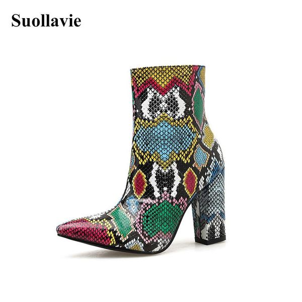 suollavie 2021 winter women boots zipper snake print shoes women chunky heel zapatos de mujer fashion sapatos das mulheres, Black
suollavie 2021 winter women boots zipper snake print shoes women chunky heel zapatos de mujer fashion sapatos das mulheres, Black