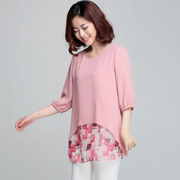 2020 new summer middle aaged women three quarter sleeve slim blouse female flower print chiffon elastic casual shirt w52, White
2020 new summer middle aaged women three quarter sleeve slim blouse female flower print chiffon elastic casual shirt w52, White