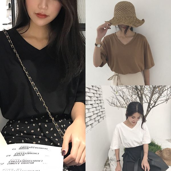 oimeh v-neck short-sleeved for women trendy 2020 summer color clavicle slimming student solid new loose coat t-shirt t-shirt top, White
oimeh v-neck short-sleeved for women trendy 2020 summer color clavicle slimming student solid new loose coat t-shirt t-shirt top, White