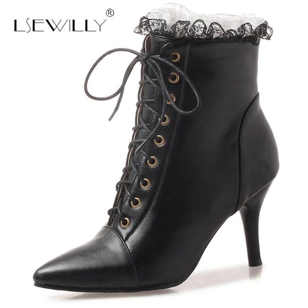 boots lsewilly 2021 autumn women pointed toe cross-tied thin heel ankle lady lace up high plus size 32-46 s785, Black
boots lsewilly 2021 autumn women pointed toe cross-tied thin heel ankle lady lace up high plus size 32-46 s785, Black