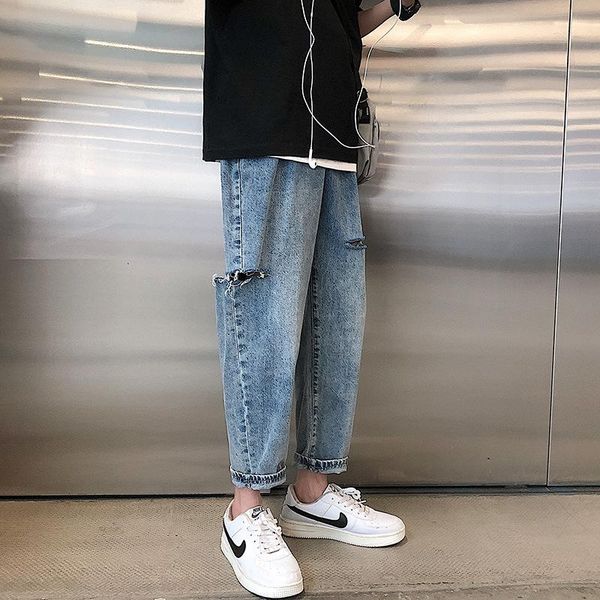 men's jeans wholesale 2021 fashion casual denim with side holes japanese loose straight wash old retro harem, Blue
men's jeans wholesale 2021 fashion casual denim with side holes japanese loose straight wash old retro harem, Blue