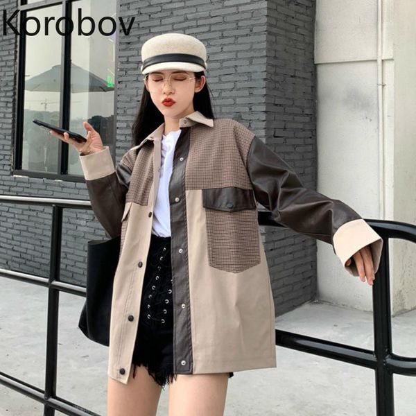 women's jackets korobov harajuku hit color jacket women long sleeve plaid patchwork single breasted bomber korean female coats 78927, Black;brown
women's jackets korobov harajuku hit color jacket women long sleeve plaid patchwork single breasted bomber korean female coats 78927, Black;brown