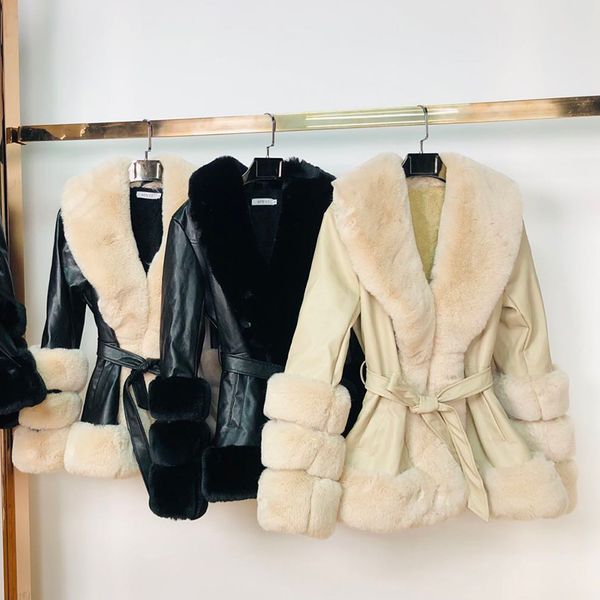 2020 leather grass coat natural fur collar autumn and winter women's warm rabbit fur coat waterproof coat, Black
2020 leather grass coat natural fur collar autumn and winter women's warm rabbit fur coat waterproof coat, Black