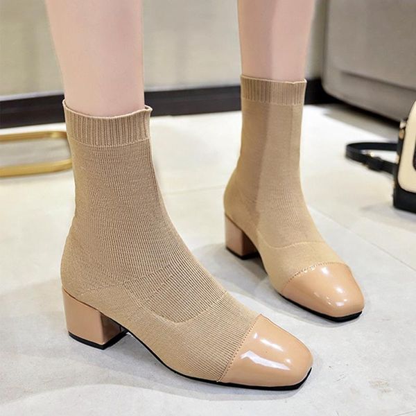 women elegant ankle boots fashion autumn winter elastic sock boots female casual round toe low heel shoes botas mujer, Black
women elegant ankle boots fashion autumn winter elastic sock boots female casual round toe low heel shoes botas mujer, Black