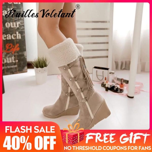 boots feuilles voletant 2021 winter plus size women back lace fringed high sleeve wedge snow round toe 107048, Black
boots feuilles voletant 2021 winter plus size women back lace fringed high sleeve wedge snow round toe 107048, Black